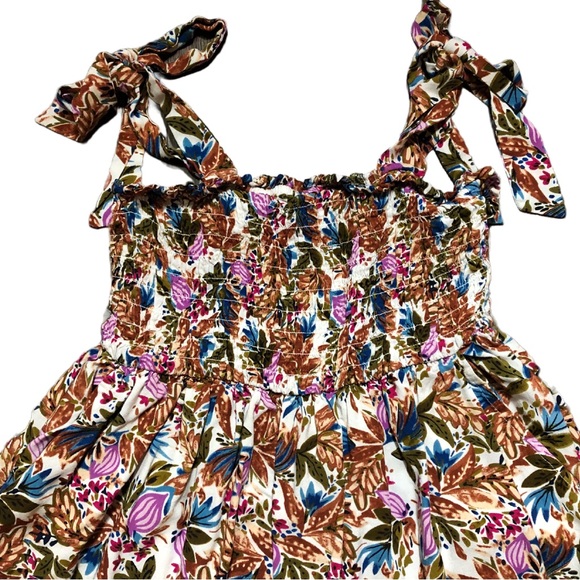 DD77 Pants - DD77 Smocked Floral Wide Leg Jumpsuit